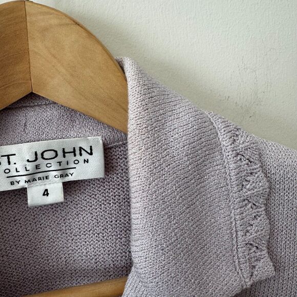 St. John Collection Women's Lavendar Sweater Blazer Size 4 - Picture 6 of 8
